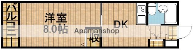 ラミアール高丘(1DK/1階)の間取り写真