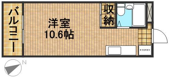 グレイス第1マンション(ワンルーム/5階)の間取り写真