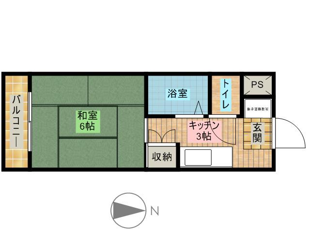 オスカーマンション(1K/5階)の間取り写真