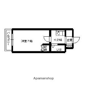 レジデンス浜松(ワンルーム/4階)の間取り写真