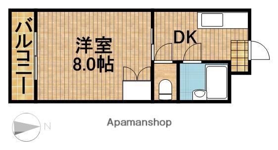 プランタンⅢ(1DK/3階)の間取り写真