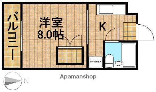 サンローヤルⅡ(1K/1階)の間取り写真