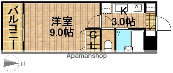エザンス(1K/3階)の間取り写真