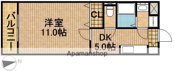 マスカット・S(1DK/1階)の間取り写真