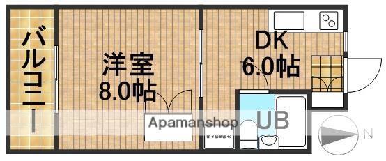 エルブランデント(1DK/2階)の間取り写真