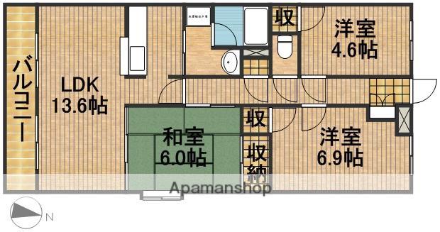 リヴェールセントラルハイツ(3LDK/1階)の間取り写真
