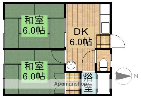 メゾンアトランタ(2K/2階)の間取り写真