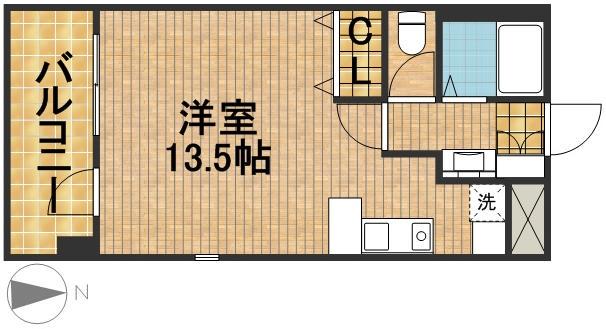 パラドール佐藤(ワンルーム/4階)の間取り写真