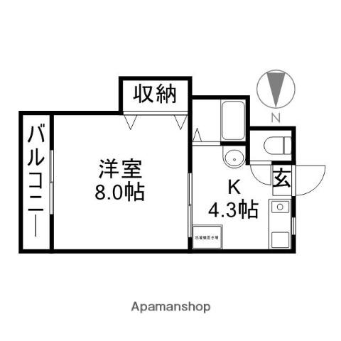 メゾン・ド・ボネール(1K/1階)の間取り写真