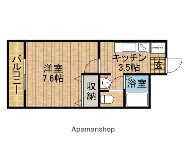 パレス花水木(1K/1階)の間取り写真