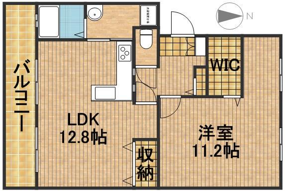 コーポラス高陽台(1LDK/1階)の間取り写真