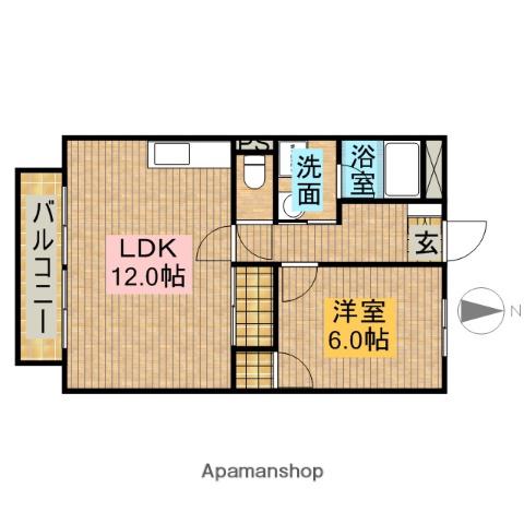 SURPLUS志太(1LDK/2階)の間取り写真