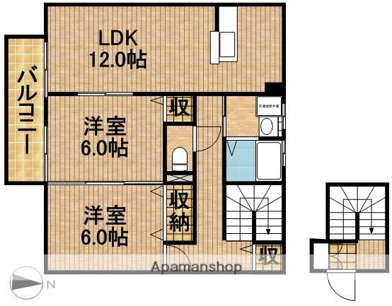 ドミール市野(2LDK/2階)の間取り写真
