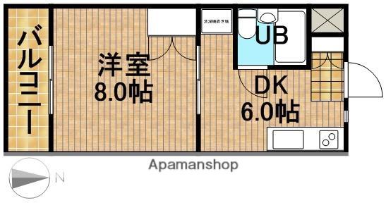 レジデンスアルージェⅡ(1DK/2階)の間取り写真