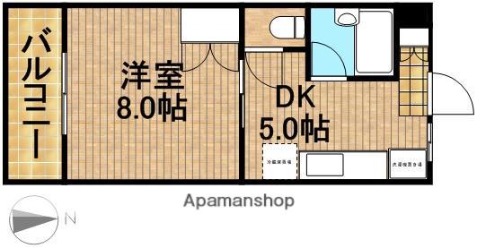マンションやまももの木(1DK/1階)の間取り写真