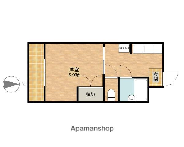 メルベーユⅠ(1DK/5階)の間取り写真