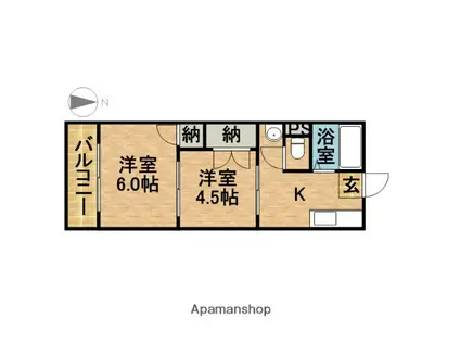 東海道本線 袋井駅 徒歩36分 2階建 築30年(2K/2階)の間取り写真