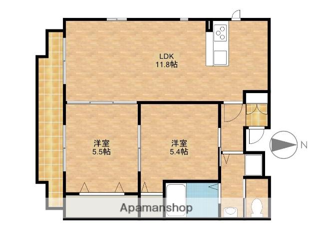 フォレスト住吉A(2LDK/2階)の間取り写真