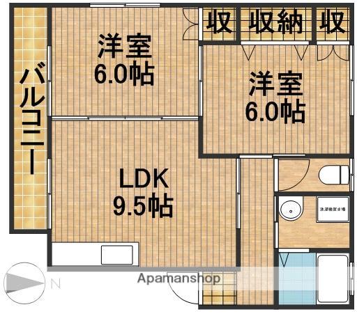 サンコーポBIG半田山(2DK/2階)の間取り写真