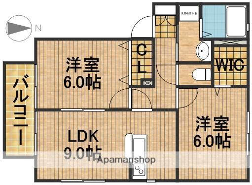 グランディアコートⅡA(2DK/2階)の間取り写真