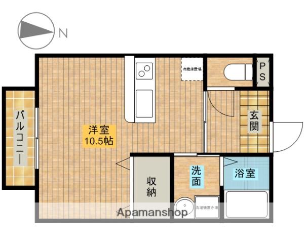 エルグランコート(ワンルーム/2階)の間取り写真