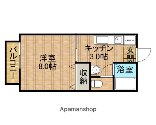 ハッピースマイル(1K/2階)の間取り写真