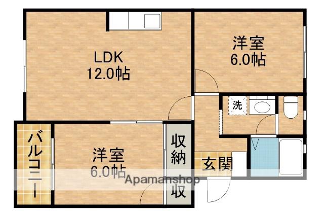マンションフロイデ(2LDK/3階)の間取り写真