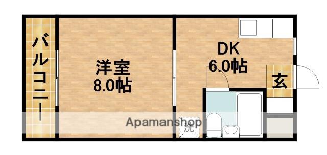 グリーンハイツ根洗(1DK/5階)の間取り写真
