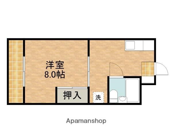 グリーンハイツ根洗(1DK/1階)の間取り写真