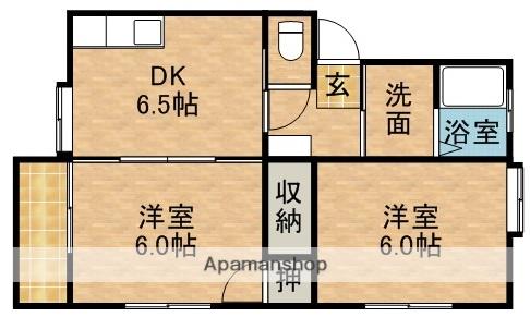 フロイデンⅡ(2DK/1階)の間取り写真