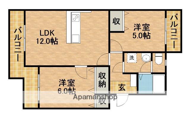 アズニューリノ(2LDK/2階)の間取り写真