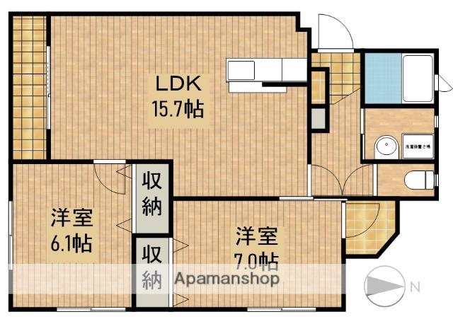 ベルフォレスト(2LDK/3階)の間取り写真