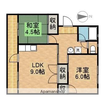 マンション佐鳴台(2DK/1階)の間取り写真