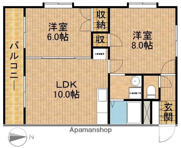 メゾン野口(2LDK/2階)の間取り写真