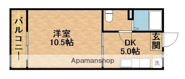 ムーンストーン(1DK/2階)の間取り写真