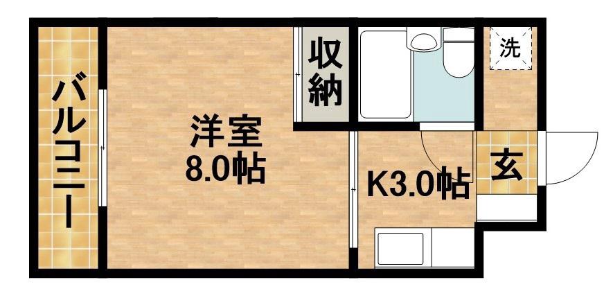 アパルトーノイン(1K/1階)の間取り写真