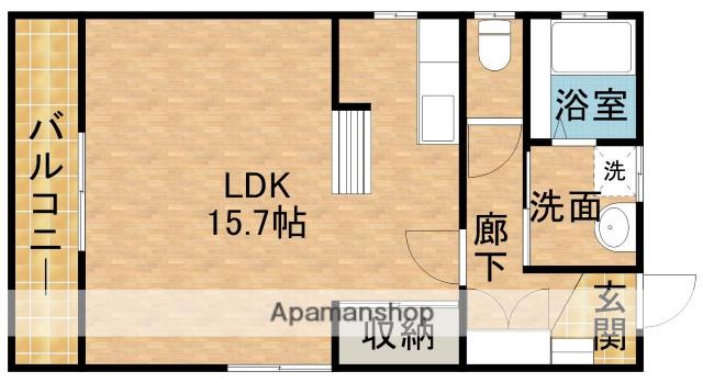 エルシックス(ワンルーム/1階)の間取り写真