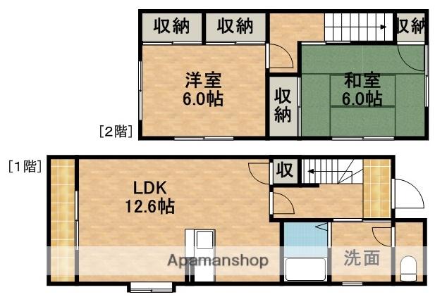 テラスハウスさなる(2LDK)の間取り写真