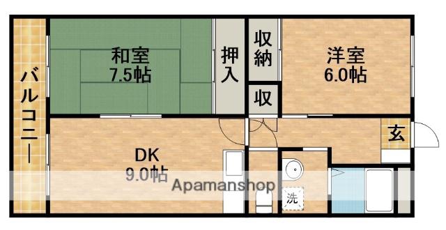 ハーモニー和合Ⅰ(2DK/2階)の間取り写真
