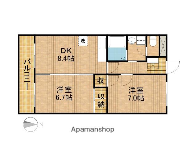 マンションマスカット(2DK/2階)の間取り写真