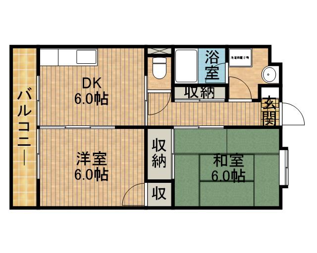 アネシス中村(2DK/2階)の間取り写真