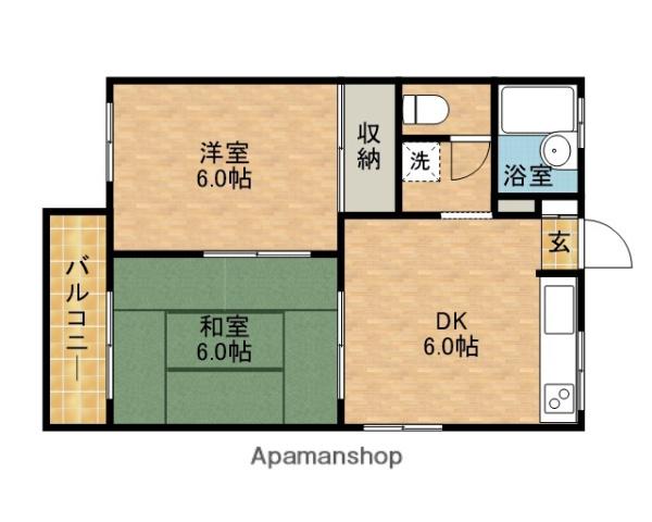 桜ハイツ(2DK/1階)の間取り写真