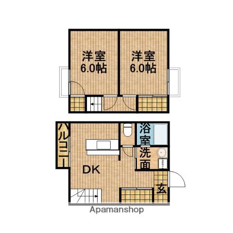 グリーンガーデン(2DK)の間取り写真