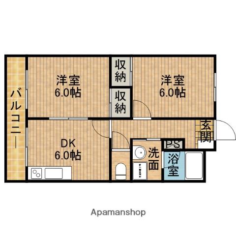 フォルテ21(2DK/2階)の間取り写真