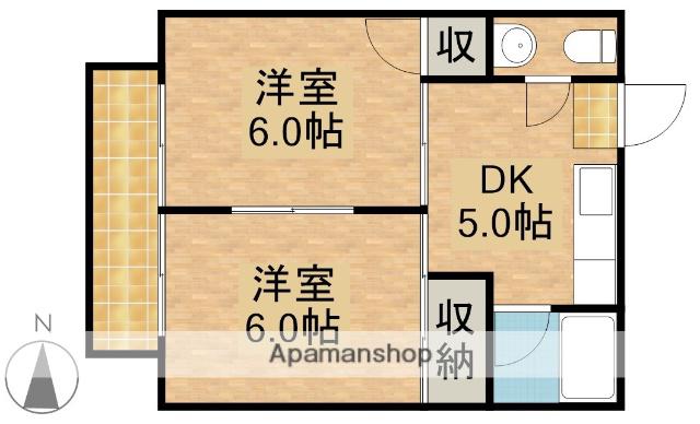 コーポBIG小豆餅(2DK/1階)の間取り写真
