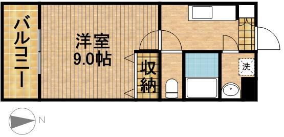 ブリアール(1K/4階)の間取り写真