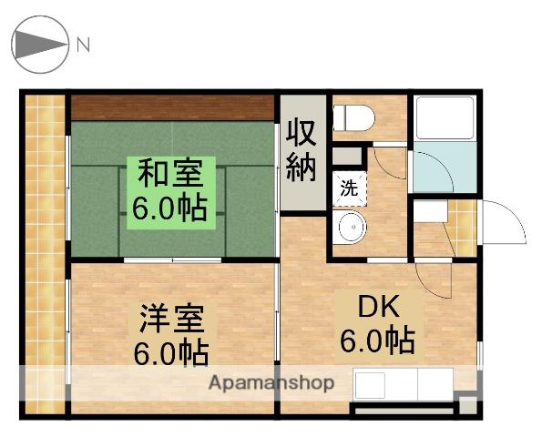 コルマール(2DK/1階)の間取り写真
