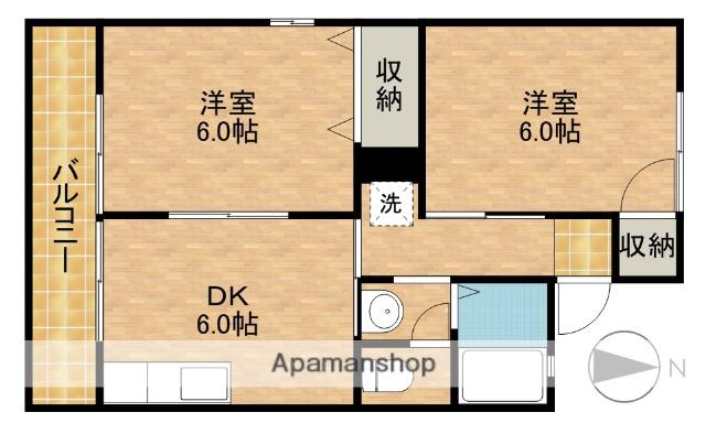 セジュールささがせ(2DK/2階)の間取り写真