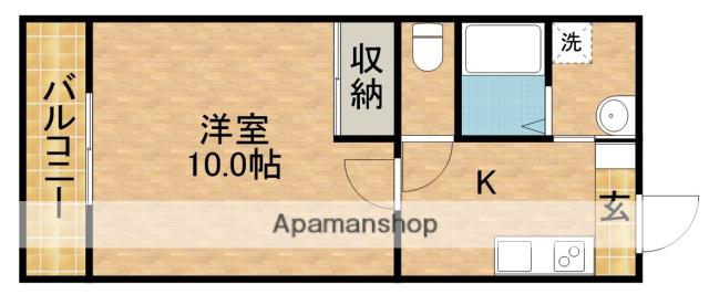 アラモード1(1K/1階)の間取り写真