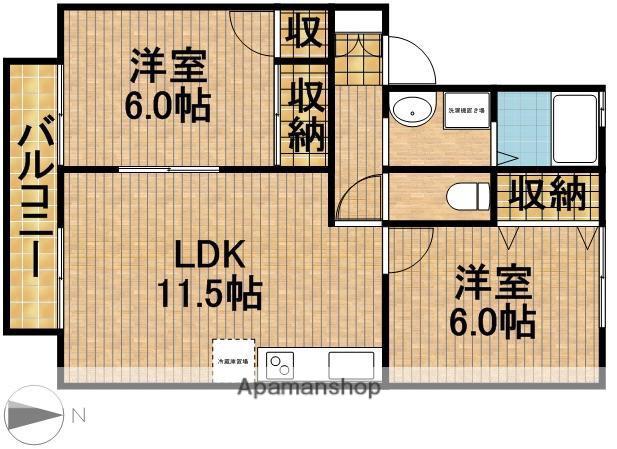 プライムローズ(2LDK/1階)の間取り写真